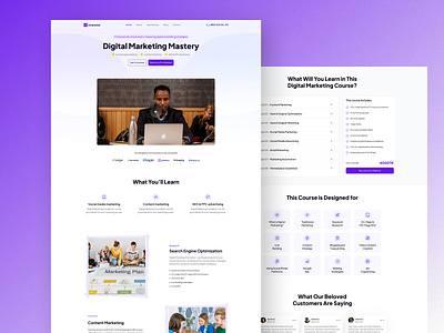 Education landing page (Digital marketing course selling) course design digital marketing education education leading page hero landing landingpage marketing ui uidesign uxdesign