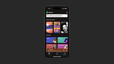 Day 91 - Curated for You #DailyUI dailyui darkmode music search screen songs spotify ui ux