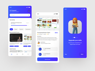 Koours - Online Learning App 📘 app application branding clean design illustration logo mobile ui ux