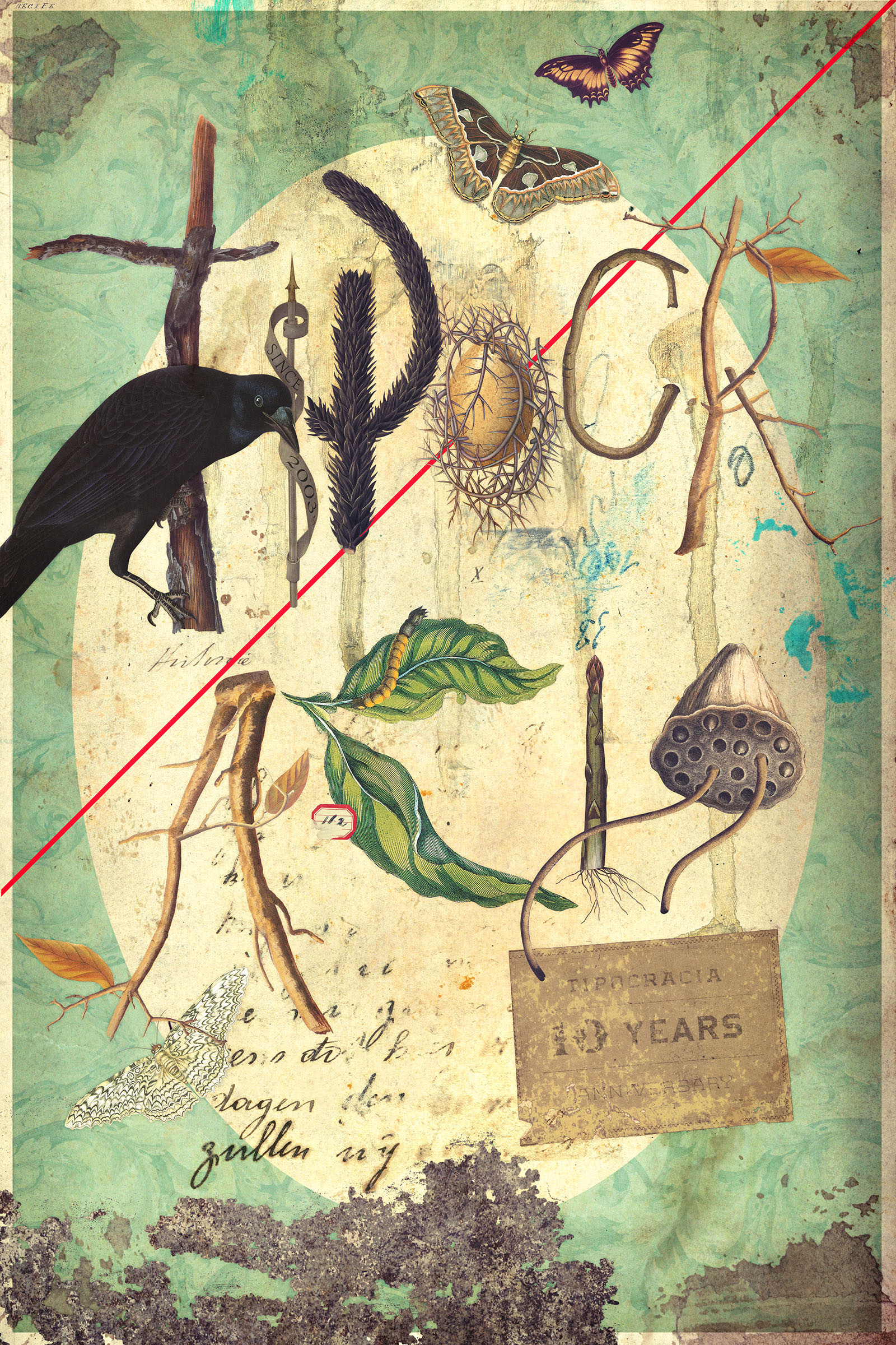 Tipocracia collage lettering poster print