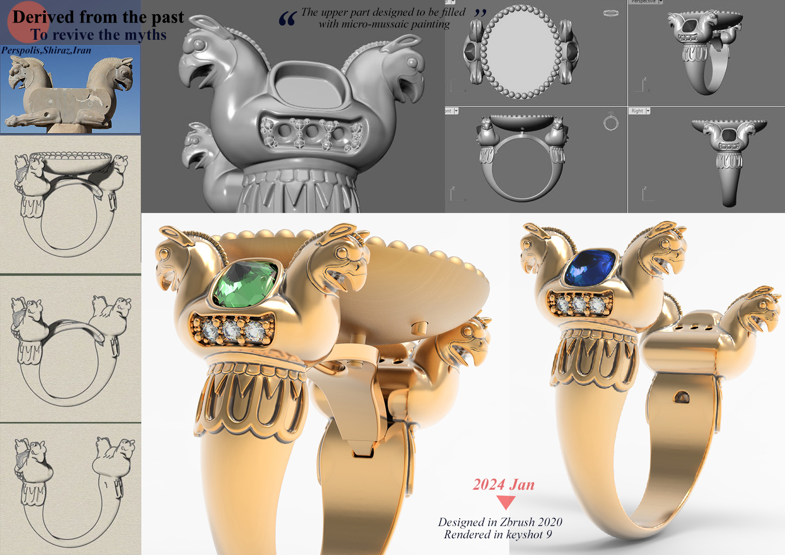 Ancient Luxury beauty 3d branding