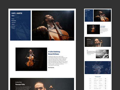 Eliot J. Harper - Cellist Website design graphic design web design