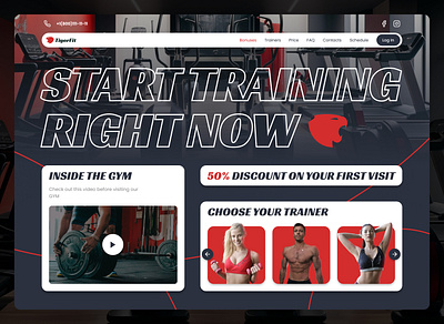 Tigerfit gym home page design gym homepage interface landing sport ui ux web website