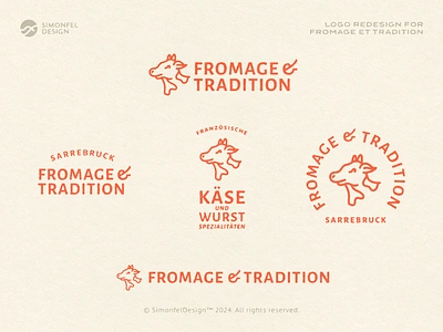 Fromage et Tradition Logo Redesign Concept badge cheese cheese store cow farm french cheese fromage grocery lock up lockups logo lockup milk organic retail retro saarbrücken shop tradition traditional vintage