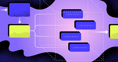 Microservices app branding conceptual data design diagram flat icon illustration mico path rectangle server service tech texture ui vector