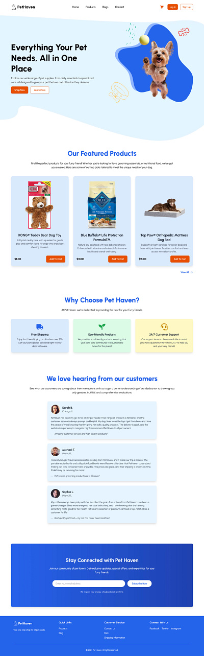 PetHaven - Pet Supply Website branding ui ui design ux ux design web design