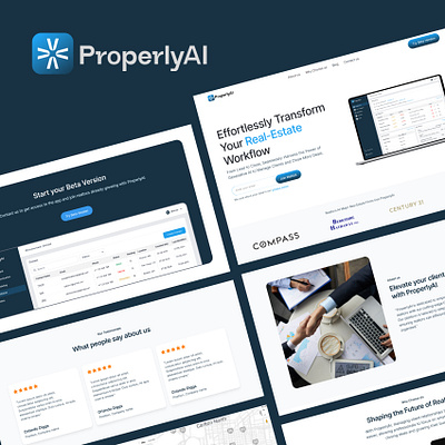 ProperlyAI - Landing page 3d ai animation branding dashboard graphic design landing page logo motion graphics product design real estate saas ui website design workflow