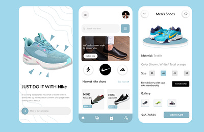 Mobile App design (NIKE) branding figma graphic design logo motion graphics ui ux