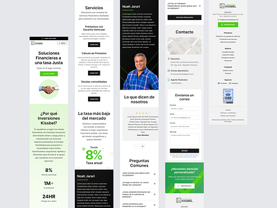 Inversiones Kissbel - Landing Page (Mobile) landing page mobile ui ux website