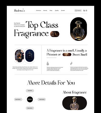 Modern Perfume website graphic design ui