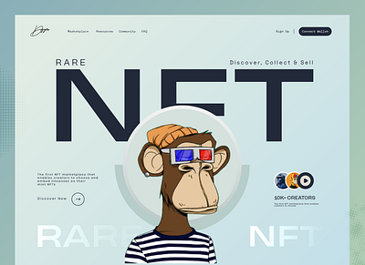 Replicated NFT website header landing page nft ui ux