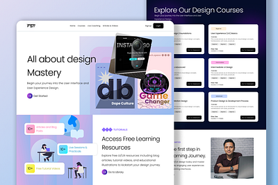 UI Design School Landing Page branding design school figma landing page online portal product design ui web design