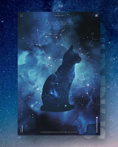 Overseer 🌌 ai branding cat daliy design illustration poster print