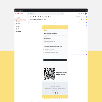 Email Template for Event Ticket Purchase clean ui email template event ticket product design template template design ui uiux user experience