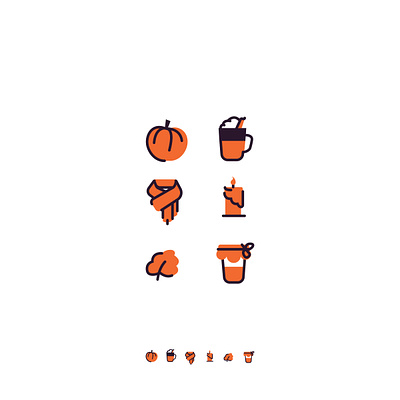 Autumn Icons set awesome branding design graphic design illustration logo minimalist ui vector