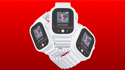 Music Player Watch UI Design 3d graphic design ui ui009 ux watch