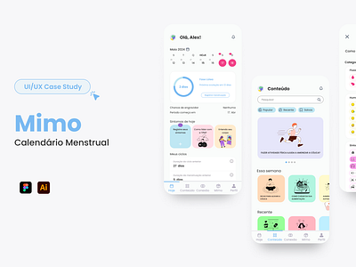 Mimo App - UX/UI Case Study app case casestudy menstrual calendar menstrual period ui ux