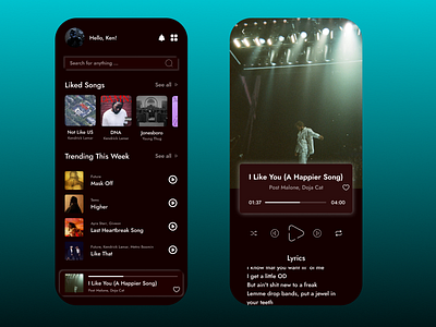 Music Player dailyui design music ui ux