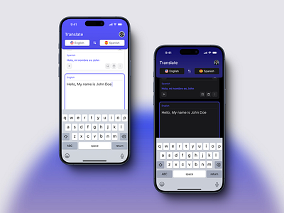 Translation App - VisionUI android android app app dark mode design ios ios app light and dark mode light mode translation translation app ui ui design uiux uiux design ux design