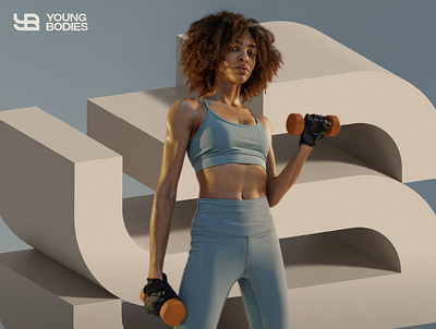 Young Bodies - Brand Identity for a Fitness Startup 3d animation brand brand book brand identity branding colors fitness graphic design illustration logo logomark logotype motion graphics startup