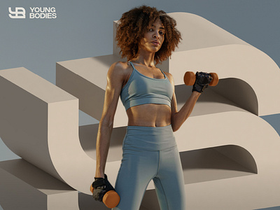 Young Bodies - Brand Identity for a Fitness Startup 3d animation brand brand book brand identity branding colors fitness graphic design illustration logo logomark logotype motion graphics startup