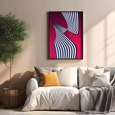 Abstract Striped Warp abstract art art work design graphic design illustration striped wall art warp