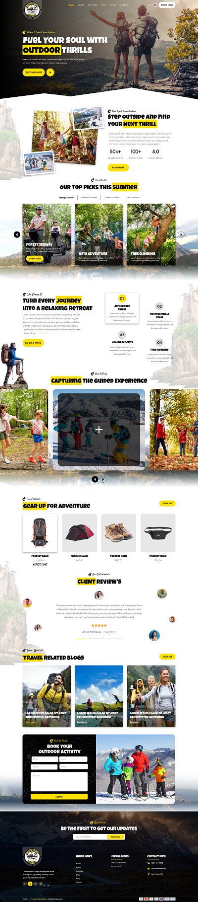 OUTDOOR ACTIVITY creative design outdoorthrill ui website