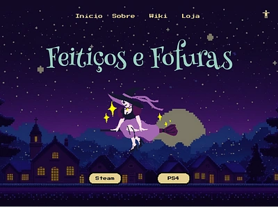 Feitiços e Fofuras | Website game pixelart pixelgame spell ui website witch witchcraft