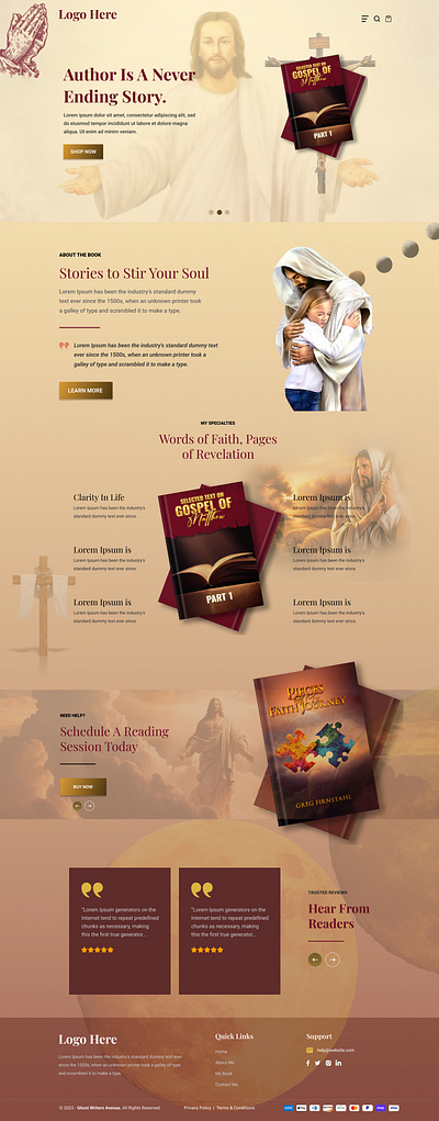 AUTHOR GOSPEL BOOK bible book booklovers creative design jesus love peace ui website