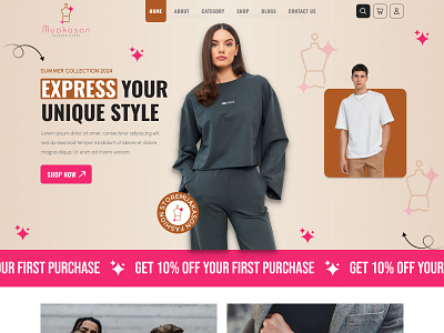 CLOTHING SUMMER COLLECTION 2024 clothing clothingbrand creative design fashion ui website