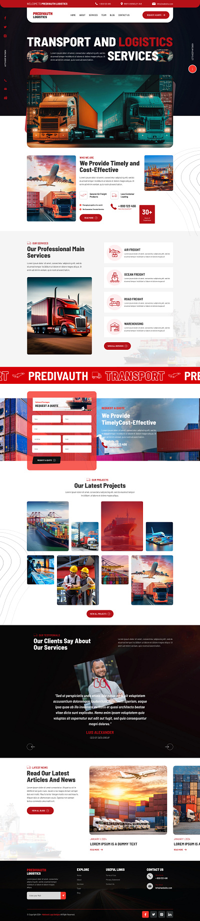 LOGISTICS creative design logistics transportation ui website