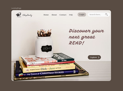 Landing page for a website "Chapterly" - A book store #DailyUI landingpage ui uiux