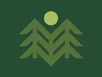 Pine trees and moon icon cedar evergreen forest forest icon geometric icon geometric trees icon moon moon icon pine pine tree pine tree icon tree tree icon tree logo trees wilderness