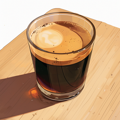 Crema Coffee baristacoffee cafestyle coffeeaesthetics coffeeart coffeefoam coffeeillustartion coffeeillustration coffeeonwoodentable glassofcoffee goldencrema graphicdesign hotdrink minimalistcoffee morningbrew realisticcoffeeart vectorcoffee