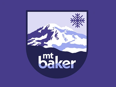 Mt. Baker Badge badge badgedesign crest emblem mountain mountain badge mountain icon patch retro retro badge shield ski ski badge skiing vintage vintage badge washington state washington state icon winter winter badge