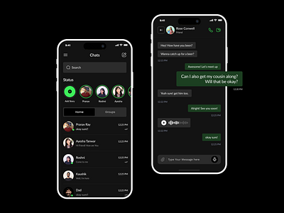 Elegant UI of a conversation app! app design figma graphic design ui ux web