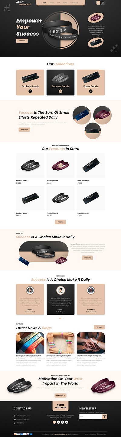 SUCCESS WRIST BAND bands creative design ecommerce motivation products success ui website wristbands