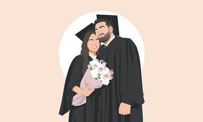 beautiful graduation costume illustration aesthetic design funillustration gift illustration illustrationfromphoto minimalism minimalistart phototoillustration portait simpledesign ui