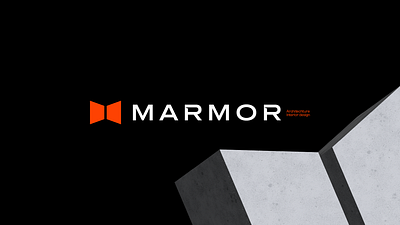 Marmor Architecture & Interior Design Brand Identity architecture logo brand identity branding construction flat logo graphic design interior design logo minimal logo modern logo orange