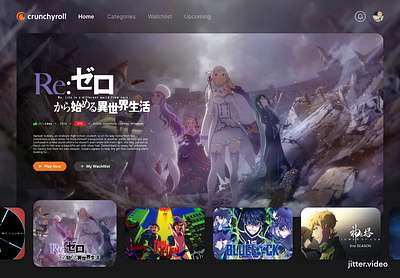 Crunchyroll - Redesing Website crunchyroll graphic design streaming ui ux website