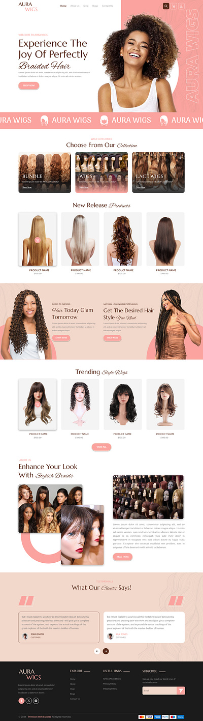 HAIR WIGS/E-COMMERCE creative design hairstyling products styling ui website wigs