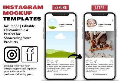 Instagram Mockup Templates for Phone canva free instagram instagram mock up mock up feed instagram template mock up template