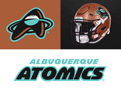 32/32 – Albuquerque Atomics albuquerque atomic atomic age branding design football graphic design illustration logo new mexico space age sports sports branding typography