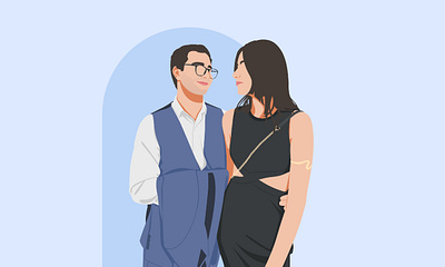 Couple romantic costume minimalist illustrations aesthetic design illustration illustrationfromphoto minimalism minimalistart phototoillustration portait simpledesign ui