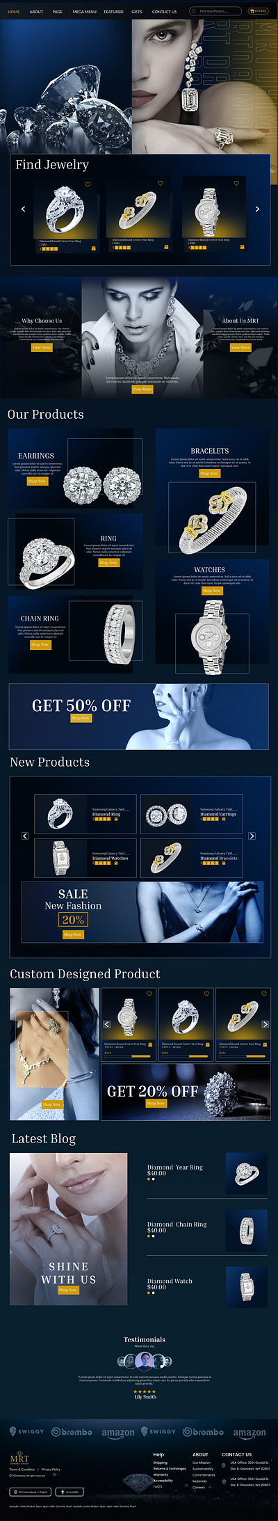 Jewelry Website Design branding graphic design ui