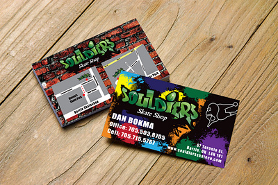 Souldiers Skate Shop Business Cards & Sign business cards graphic design sign