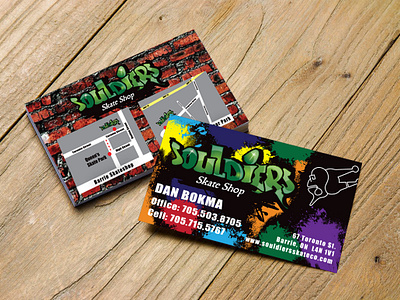 Souldiers Skate Shop Business Cards & Sign business cards graphic design sign