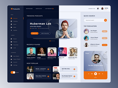 Design for a podcast platform design ui user experience ux website