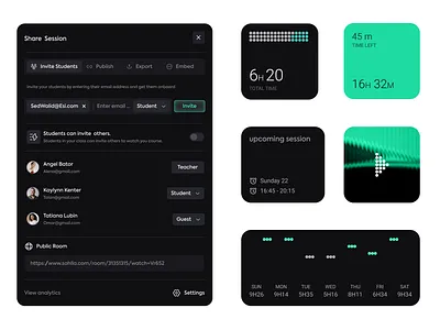 Share Session Link UI / UX cleandesign component design minimal productdesign share share link techdesign ui uiux user interface userexperience ux