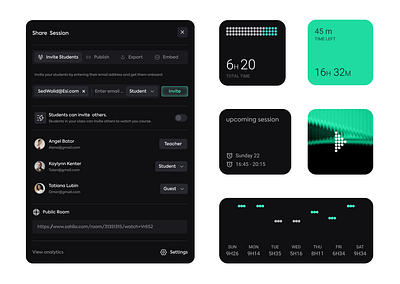 Share Session Link UI / UX cleandesign component design minimal productdesign share share link techdesign ui uiux user interface userexperience ux